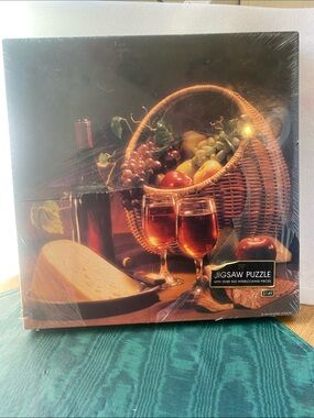 Ambassador (Hallmark 1983) Simple Pleasures Puzzle "Wine and Cheese" 500 pc New